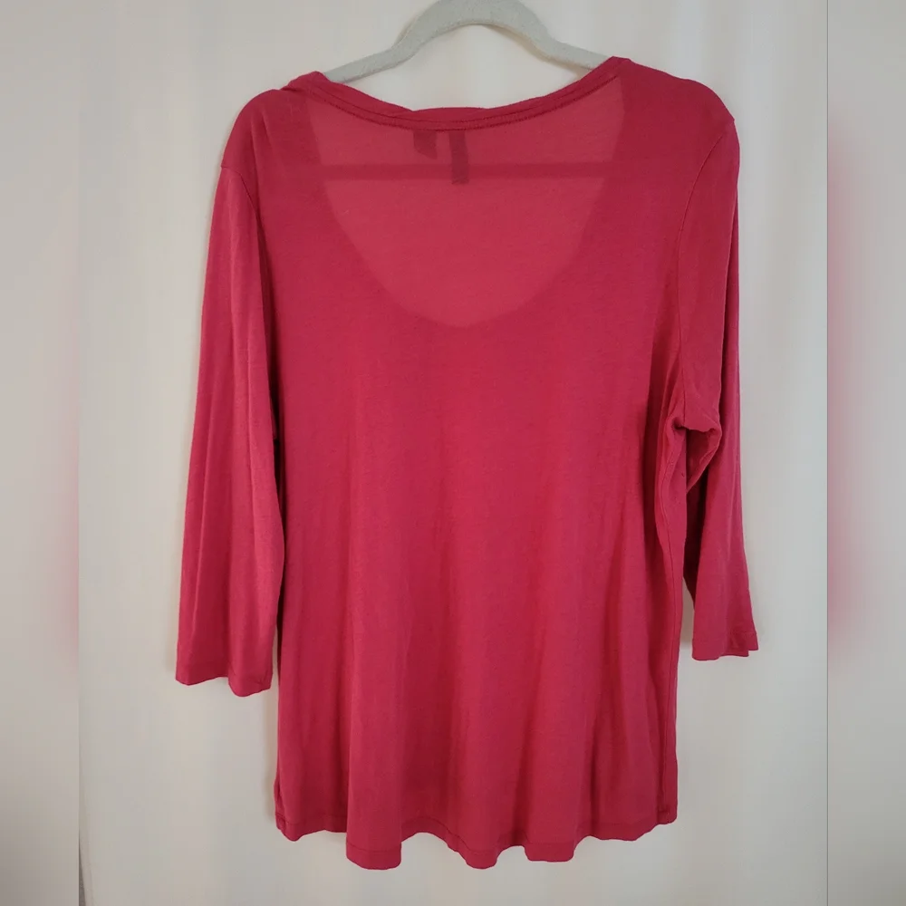 Cynthia Rowley 3/4 Sleeve Knit Top Size Large - Picture 3 of 4